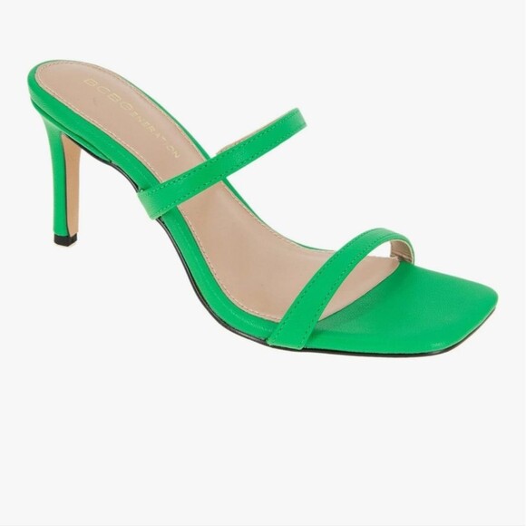 BCBGeneration green salin emerald square toe heel Size 9.5 - Picture 1 of 8